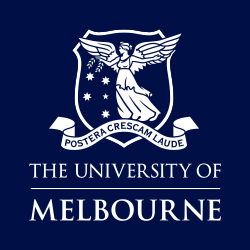 University of Melbourne logo with motto and emblem.