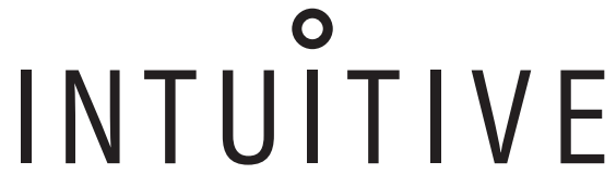 Logo with the word Intuitive in black letters.